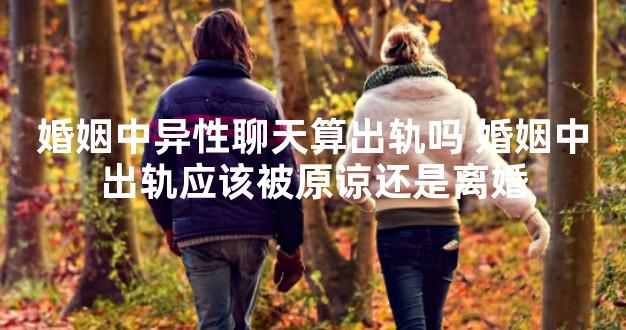 婚姻中异性聊天算出轨吗 婚姻中出轨应该被原谅还是离婚